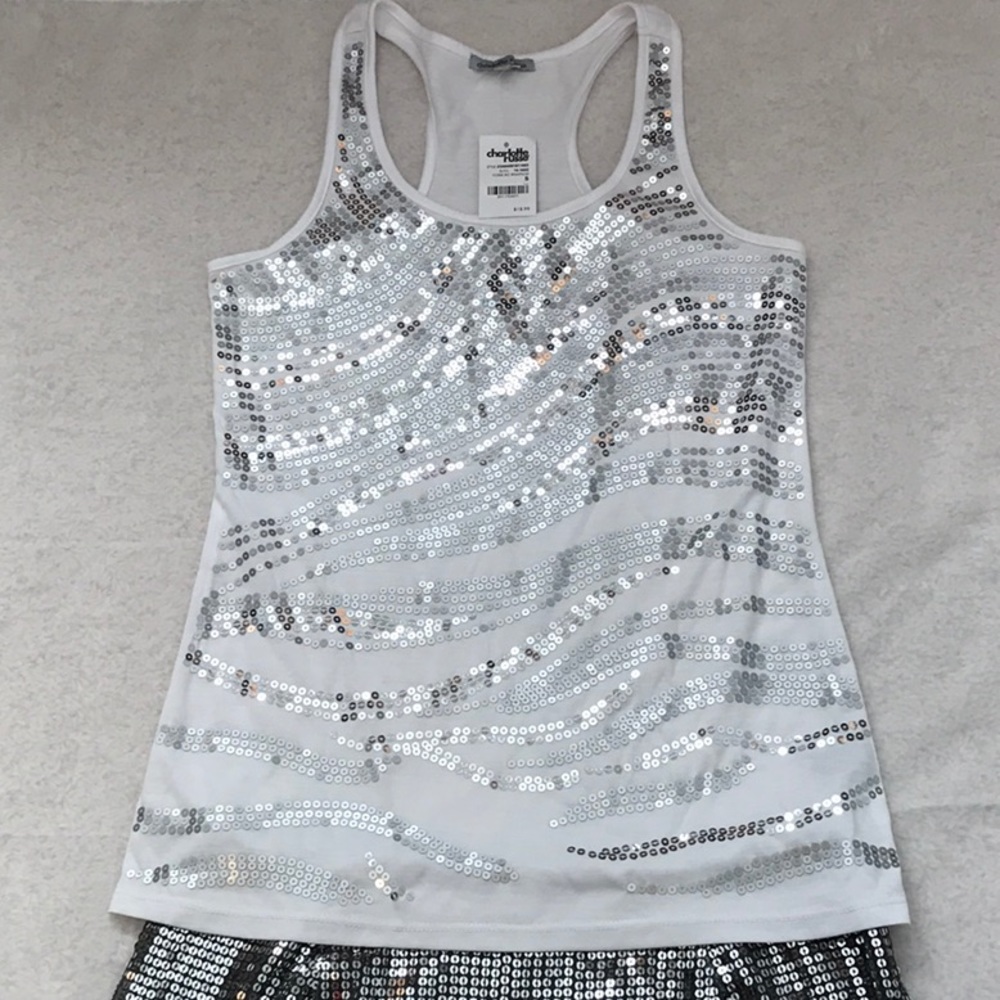 Charlotte Russe Sequin Razorback Top
